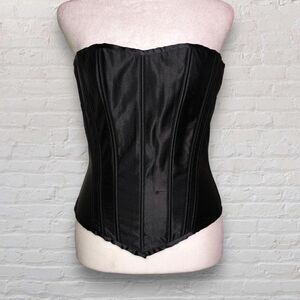 black satin corset